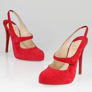 Christian Louboutin Red Suede Heels